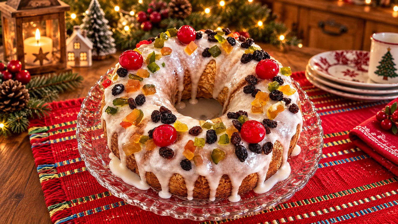 Bolo de Natal ou Bolotone com Frutas Cristalizadas