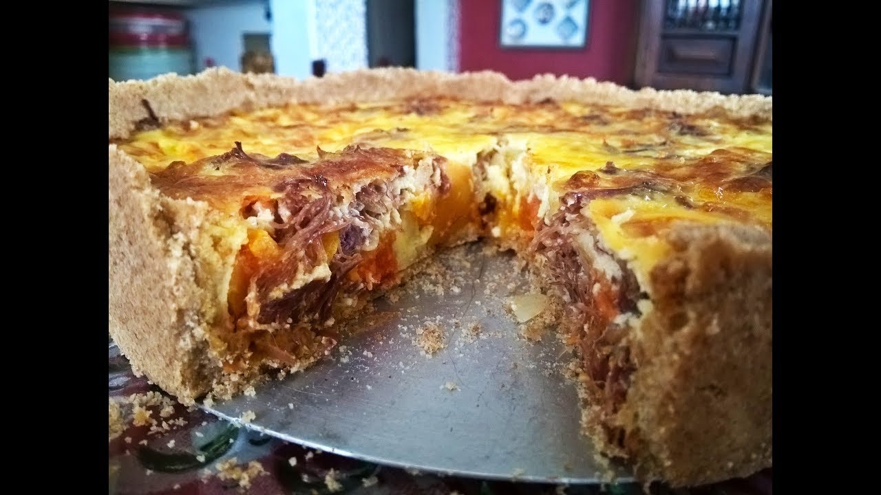 Quiche de Abobora com Carne Seca e Iogurte de Kefir