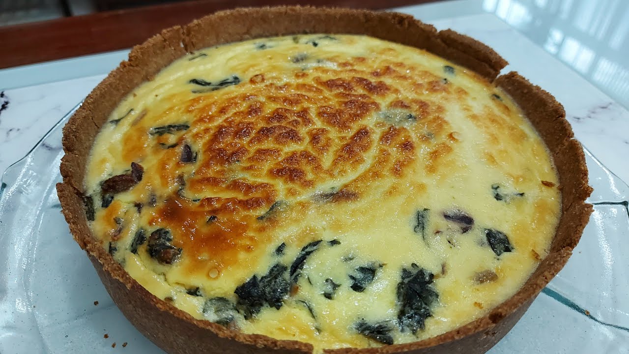 Quiche Integral de Espinafre com Queijo