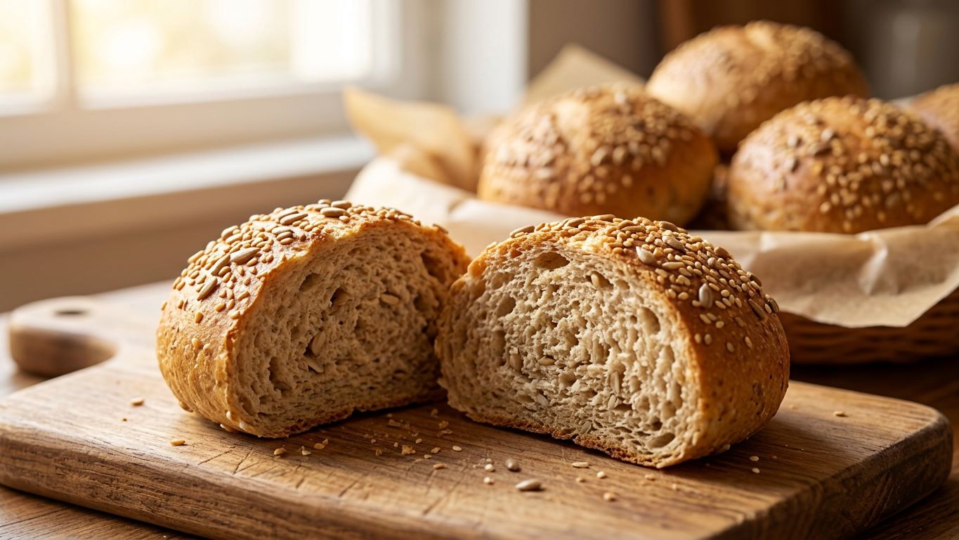 Pão integral sem sovar com sementes