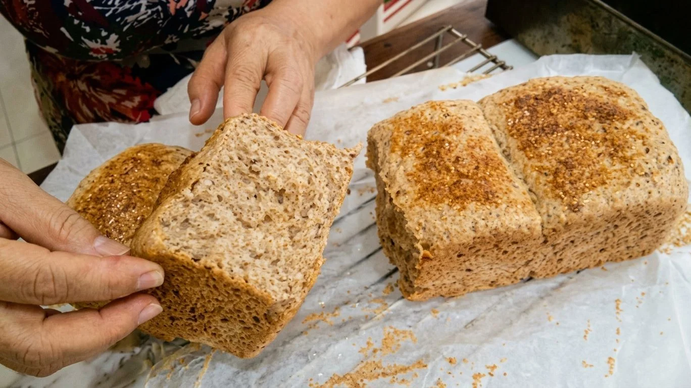 Pão enriquecido com aveia, chia, linhaça e gergelim