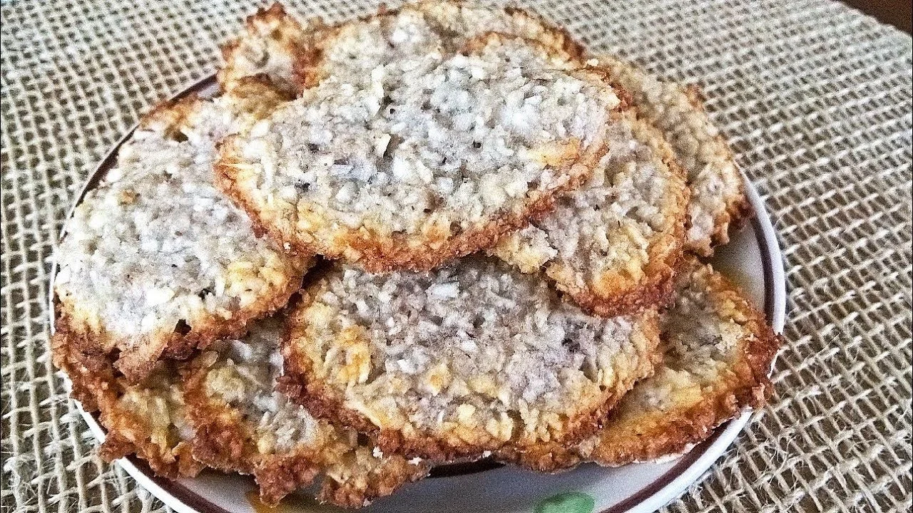 Biscoito de banana com coco, fit e sem açúcar