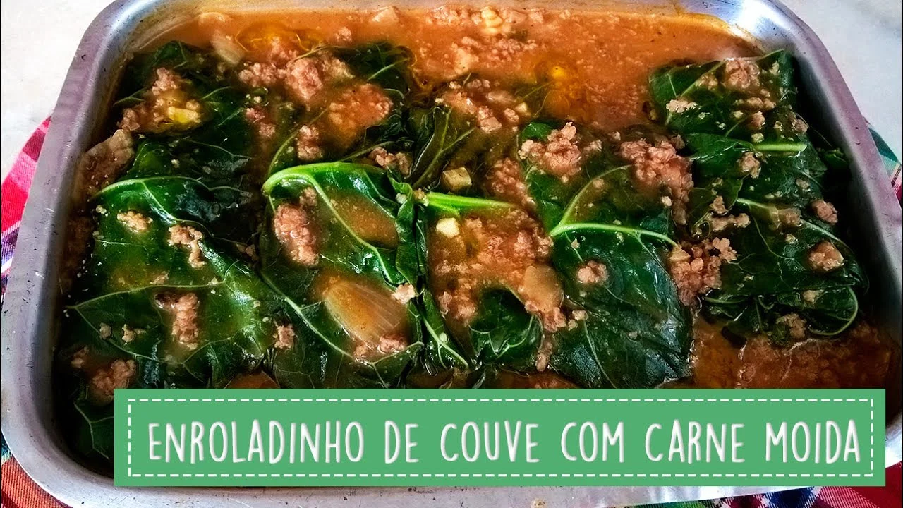 Enroladinho de Couve com Carne Moída