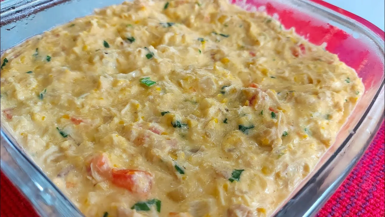 Recheio de Frango desfiado com Creme de Milho