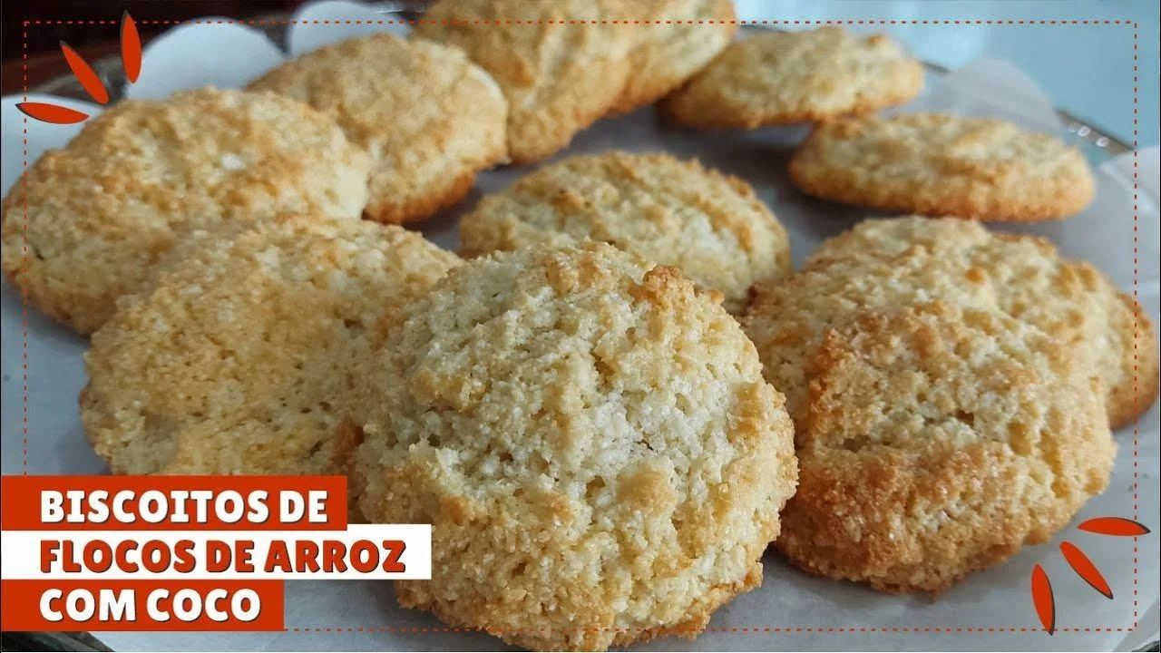 Receita de Biscoitos de Flocos de Arroz com Coco