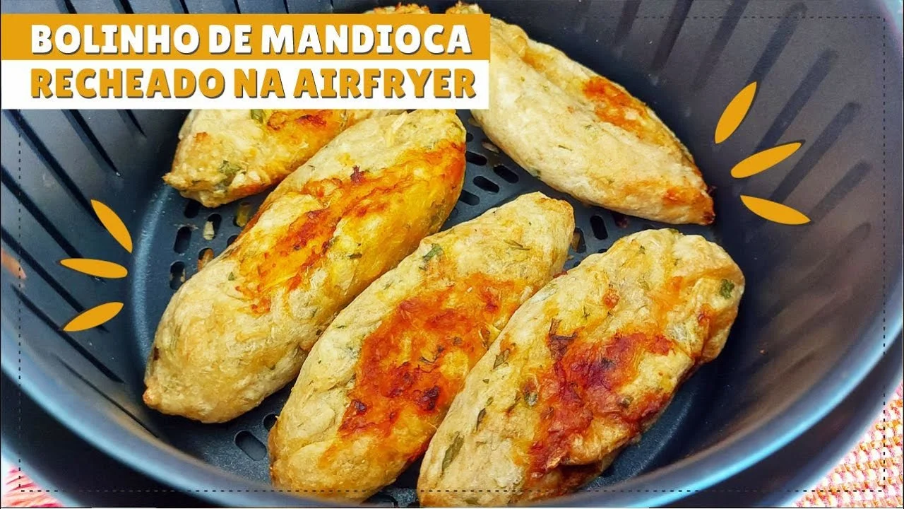 Bolinho de mandioca assado na air fryer