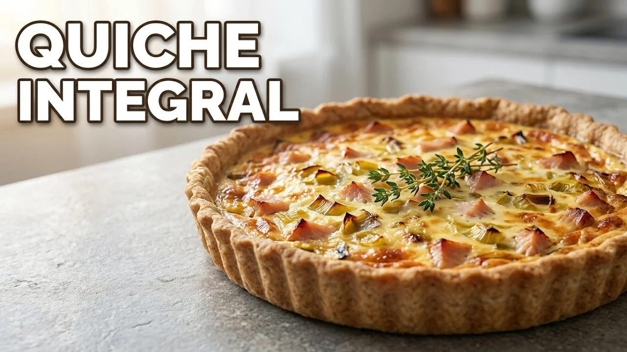 Quiche Integral com Alho-Poró e Peru