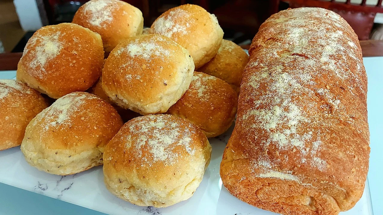 Pão de milho com flocão fofinho e caseiro
